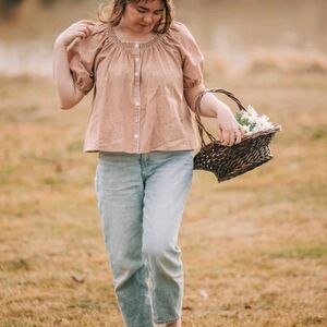 Doen Brown Gingham Top